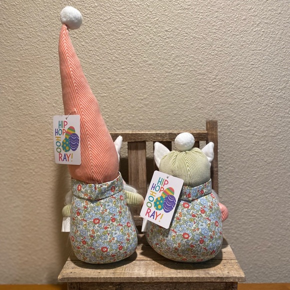 Spring Bunny Plush Gnomes Set Of 2, Spring Floral Gnomes, Bunny Gnomes - Picture 4 of 14